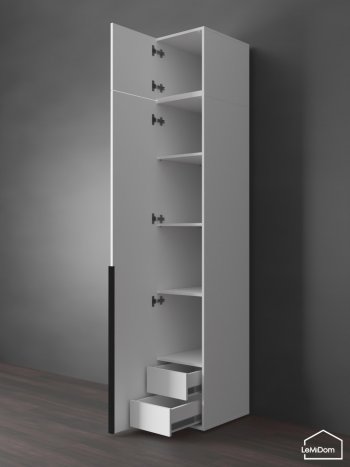 Шкаф с антресолью 400 мм Linnea MHR-1A-4 2450х400х510 (Белый-М 11.1.2) в Камышлове - kamyshlov.mebel-e96.ru