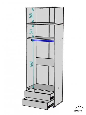 Шкаф с антресолью 800 мм Linnea MHR-2A-3 2450х800х510 (ДВ-М 11.1.25) в Камышлове - kamyshlov.mebel-e96.ru