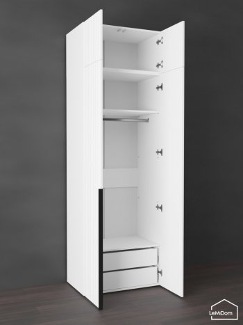 Шкаф с антресолью 800 мм Linnea MHR-2A-3 2450х800х510 (Белый-М 11.1.2) в Камышлове - kamyshlov.mebel-e96.ru