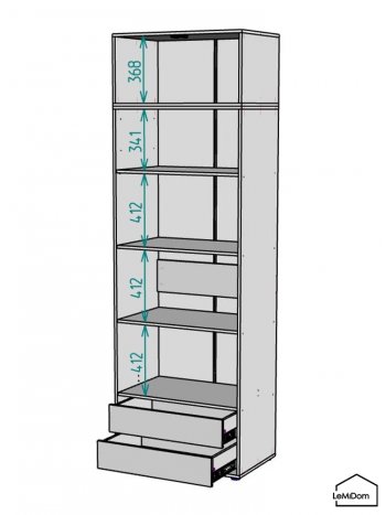 Шкаф с антресолью 800 мм Linnea MHR-2A-4 2450х800х510 (Белый-М 11.1.2) в Камышлове - kamyshlov.mebel-e96.ru