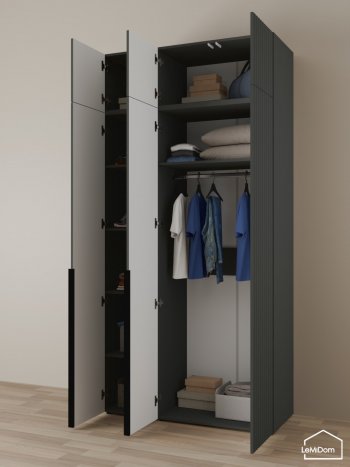 Шкаф с антресолью 1200 мм Linnea MHR-3A-1 2450х1200х510 (Графит-М 11.1.25) в Камышлове - kamyshlov.mebel-e96.ru