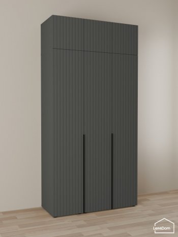 Шкаф с антресолью 1200 мм Linnea MHR-3A-1 2450х1200х510 (Графит-М 11.1.25) в Камышлове - kamyshlov.mebel-e96.ru