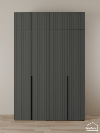 Шкаф с антресолью 1600 мм Linnea MHR-4A-1 2450х1600х510 (Графит-М 11.1.25) в Камышлове - kamyshlov.mebel-e96.ru