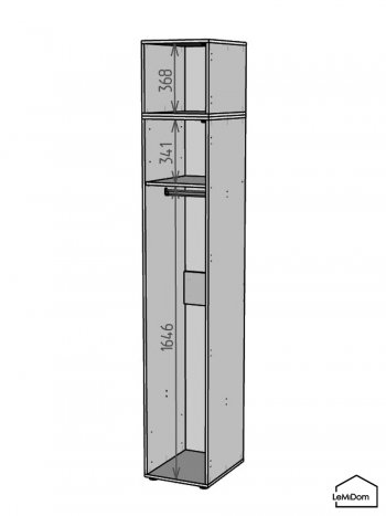 Шкаф с антресолью 400 мм Linnea MHR-1A-1 2450х400х510 (ДВ-М 11.1.25) в Камышлове - kamyshlov.mebel-e96.ru
