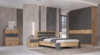 Шкаф 1500 мм 3х ств. Ленора вотан/Графит (Лин) в Камышлове - kamyshlov.mebel-e96.ru