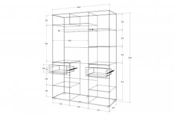 Шкаф 1600 мм Лиана графит (Зарон) в Камышлове - kamyshlov.mebel-e96.ru