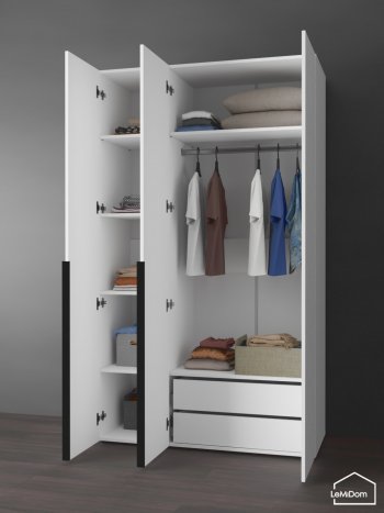Шкаф Linnea MHR-3-2 2050х1200х510 (Белый-М 11.1.1) в Камышлове - kamyshlov.mebel-e96.ru