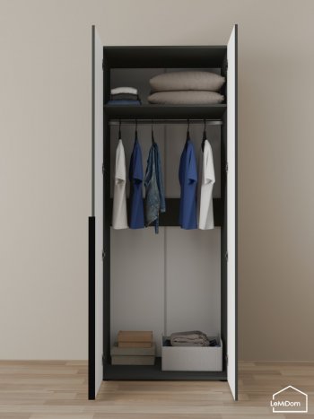 Шкаф Linnea MHR-2 2050х800х510 (Графит-М 11.1.25) в Камышлове - kamyshlov.mebel-e96.ru