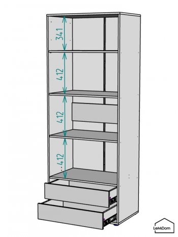 Шкаф Linnea MHR-2-4 2050х800х510 (Белый-М 11.1.1) в Камышлове - kamyshlov.mebel-e96.ru
