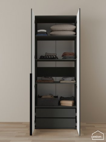 Шкаф Linnea MHR-2-3 2050х800х510 (Графит-М 11.1.25) в Камышлове - kamyshlov.mebel-e96.ru