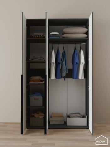 Шкаф Linnea MHR-3-1 2050х1200х510 (Графит-М 11.1.25) в Камышлове - kamyshlov.mebel-e96.ru
