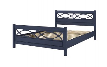 Кровать из массива Лоренса Темный лазурный (БМ) в Камышлове - kamyshlov.mebel-e96.ru