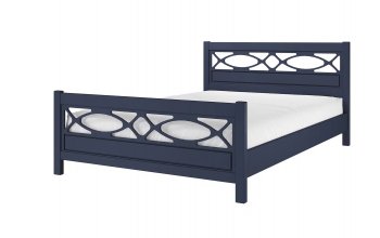 Кровать из массива Лоренса Темный лазурный (БМ) в Камышлове - kamyshlov.mebel-e96.ru