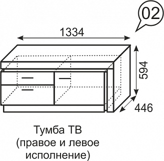 Тумба ТВ Люмен №2 (ИжМ) в Камышлове - kamyshlov.mebel-e96.ru