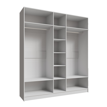 Шкаф Мадрид 2000 мм с зеркалом, белый (Текс) в Камышлове - kamyshlov.mebel-e96.ru
