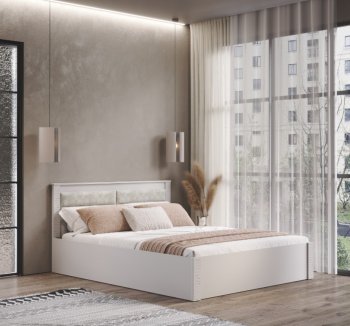 Кровать двуспальная Монако КР-16 кашемир (БТС) в Камышлове - kamyshlov.mebel-e96.ru | фото