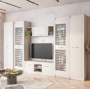 Стенка Монако Кашемир комп.4 (модульная) (БТС) в Камышлове - kamyshlov.mebel-e96.ru