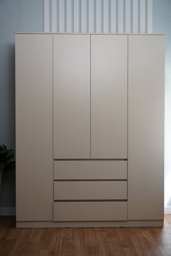Шкаф распашной Мори 1600 мм сатин (ДСВ) в Камышлове - kamyshlov.mebel-e96.ru