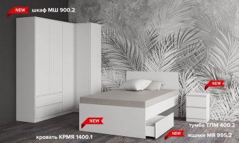 Тумба с 2мя ящ. Мори ТПМ400.2 белый (ДСВ) в Камышлове - kamyshlov.mebel-e96.ru