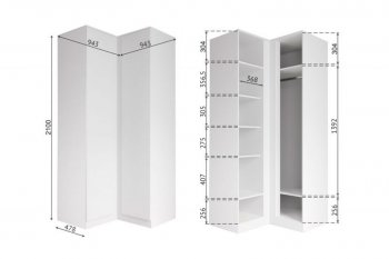 Угловой шкаф Мори белый (ДСВ) в Камышлове - kamyshlov.mebel-e96.ru