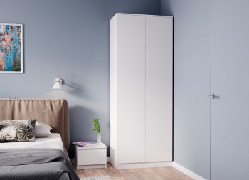 Шкаф двустворчатый Мори МШ800.1 белый (ДСВ) в Камышлове - kamyshlov.mebel-e96.ru