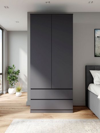 Шкаф 900 мм Мори 900.2 графит высота 2100 мм (ДСВ) в Камышлове - kamyshlov.mebel-e96.ru