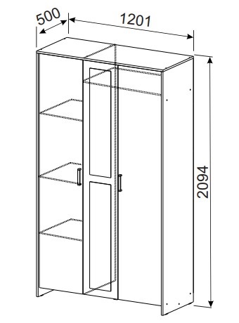 Шкаф распашной 1200 мм Дольче (СВ) в Камышлове - kamyshlov.mebel-e96.ru