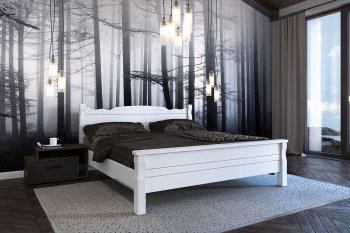 Кровать из массива Мюнхен белый античный (БМ) в Камышлове - kamyshlov.mebel-e96.ru