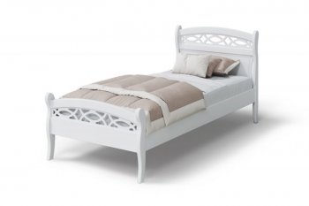 Кровать Натали массив береза + МДФ, белый (МЛК) в Камышлове - kamyshlov.mebel-e96.ru