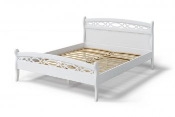 Кровать Натали массив береза + МДФ, белый (МЛК) в Камышлове - kamyshlov.mebel-e96.ru