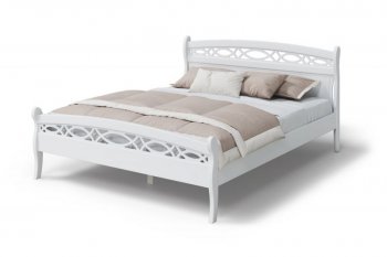 Кровать Натали массив береза + МДФ, белый (МЛК) в Камышлове - kamyshlov.mebel-e96.ru