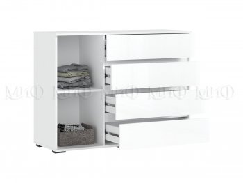 Комод 1 дверь 4 ящика (1200) Норд,  белый (Миф) в Камышлове - kamyshlov.mebel-e96.ru