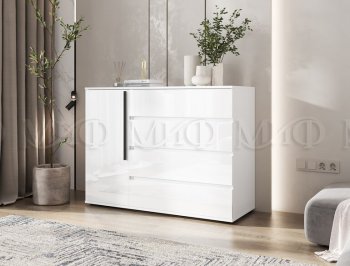 Комод 1 дверь 4 ящика (1200) Норд,  белый (Миф) в Камышлове - kamyshlov.mebel-e96.ru
