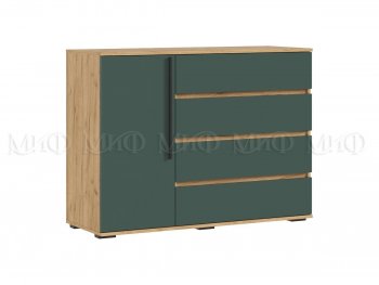 Комод 1 дверь 4 ящика (1200) Норд, крафт/изумруд (Миф) в Камышлове - kamyshlov.mebel-e96.ru