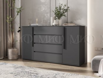 Комод 2 двери 4 ящика (1600) Норд, графит (Миф) в Камышлове - kamyshlov.mebel-e96.ru