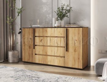 Комод 2 двери 4 ящика (1600) Норд, крафт (Миф) в Камышлове - kamyshlov.mebel-e96.ru