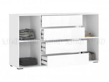 Комод 2 двери 4 ящика (1600) Норд, белый (Миф) в Камышлове - kamyshlov.mebel-e96.ru