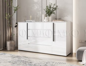 Комод 2 двери 4 ящика (1600) Норд, белый (Миф) в Камышлове - kamyshlov.mebel-e96.ru
