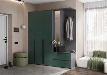 Прихожая Норд+Шкаф 1200, графит/изумруд (Миф) в Камышлове - kamyshlov.mebel-e96.ru