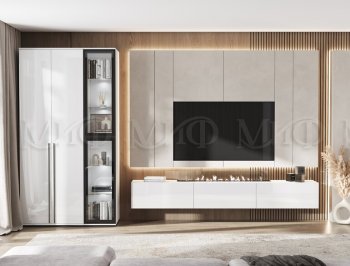 Стенка Норд белый глянец (Миф) в Камышлове - kamyshlov.mebel-e96.ru