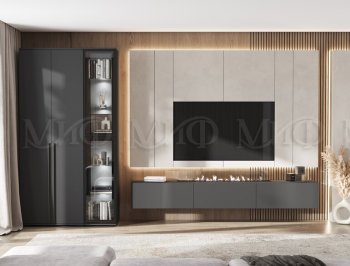 Стенка Норд графит (Миф) в Камышлове - kamyshlov.mebel-e96.ru