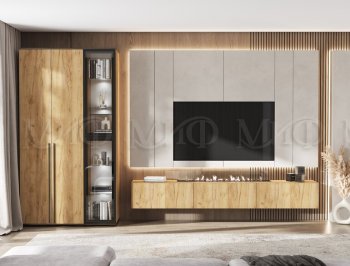 Стенка Норд дуб крафт (Миф) в Камышлове - kamyshlov.mebel-e96.ru