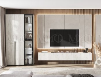 Стенка Норд крафт белый (Миф) в Камышлове - kamyshlov.mebel-e96.ru
