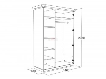 Шкаф 1500 мм Ольга-18 в Камышлове - kamyshlov.mebel-e96.ru