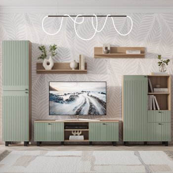 Тумба под ТВ Олива ТБ-09 эвкалипт софт (БТС) в Камышлове - kamyshlov.mebel-e96.ru