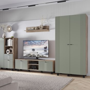 Тумба под ТВ Олива ТБ-09 эвкалипт софт (БТС) в Камышлове - kamyshlov.mebel-e96.ru