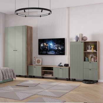 Шкаф 900 мм Олива ШК-16 эвкалипт софт (БТС) в Камышлове - kamyshlov.mebel-e96.ru
