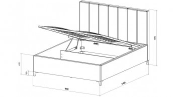 Кровать с ПМ Оливия Серый (Лин) в Камышлове - kamyshlov.mebel-e96.ru