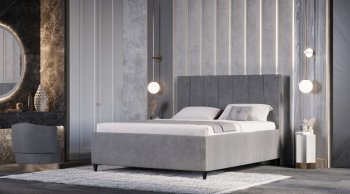 Кровать с ПМ Оливия Серый (Лин) в Камышлове - kamyshlov.mebel-e96.ru