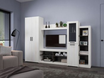 Стенка OSKAR4 сосна белая (Генезис) в Камышлове - kamyshlov.mebel-e96.ru